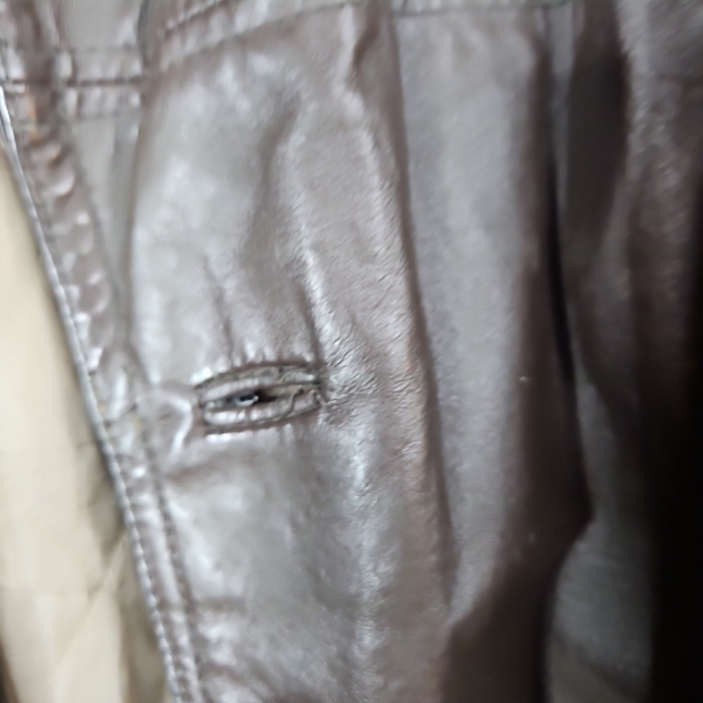 HABAND Executive Division Men's XL Brown 100% Leather Coat Jacket Buttons Cozy - Picture 5 of 16
